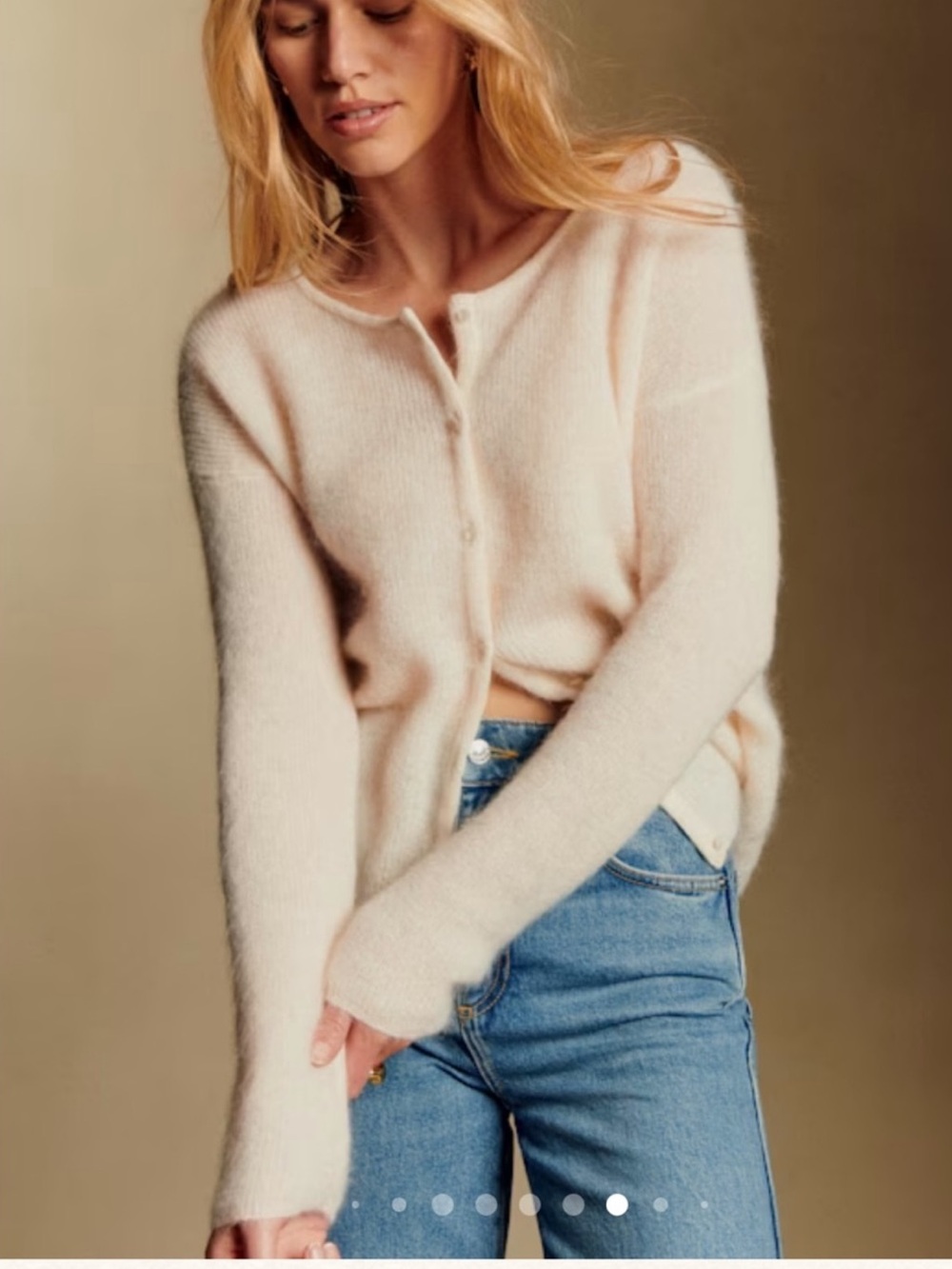 Sezane Gaspard Cardigan in Soft Ecru